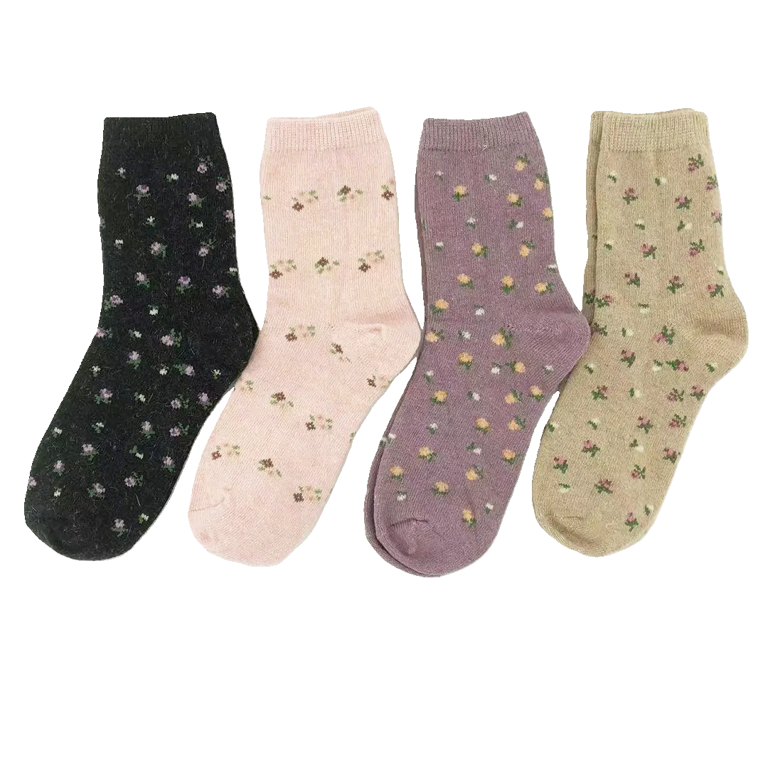 Bunte Blumen-Wollsocken Bundle